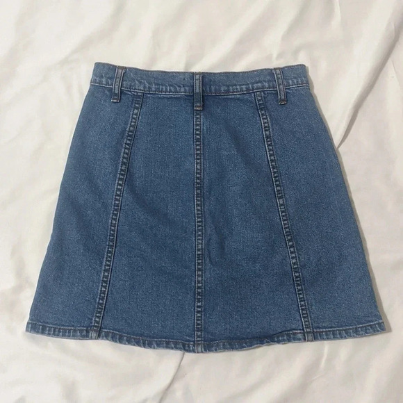 BDG A-line Button Front Mini Skirt Color Blue Size 4 - Picture 10 of 15